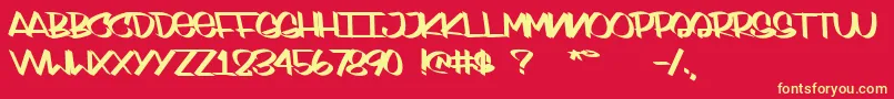 SydneyStyle Font – Yellow Fonts on Red Background