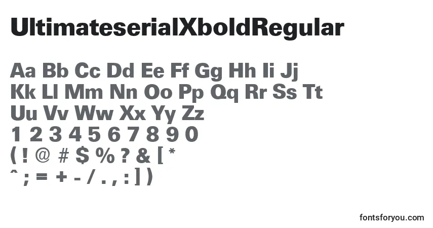 A fonte UltimateserialXboldRegular – alfabeto, números, caracteres especiais