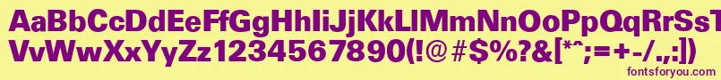 Шрифт UltimateserialXboldRegular – фиолетовые шрифты на жёлтом фоне