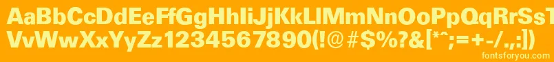 UltimateserialXboldRegular-Schriftart – Gelbe Schriften auf orangefarbenem Hintergrund