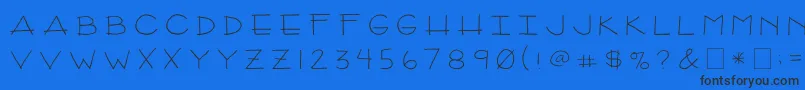 Шрифт 2peasArizona – чёрные шрифты на синем фоне