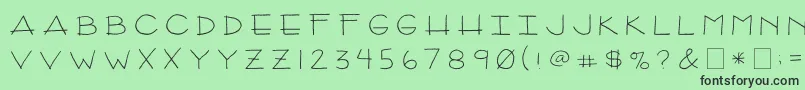 2peasArizona-fontti – mustat fontit vihreällä taustalla