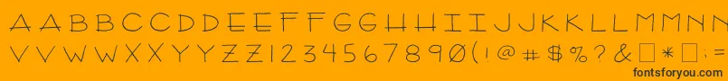 2peasArizona-fontti – mustat fontit oranssilla taustalla