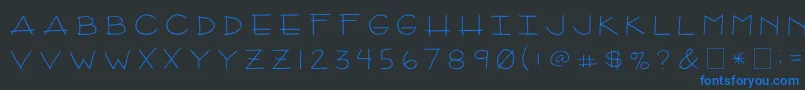 2peasArizona Font – Blue Fonts on Black Background