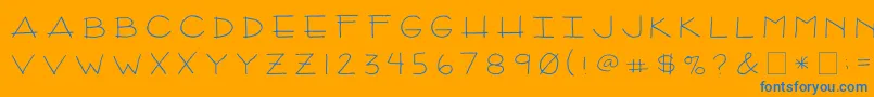 Шрифт 2peasArizona – синие шрифты на оранжевом фоне