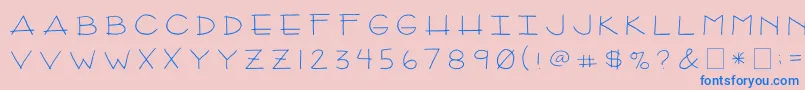 2peasArizona-fontti – siniset fontit vaaleanpunaisella taustalla