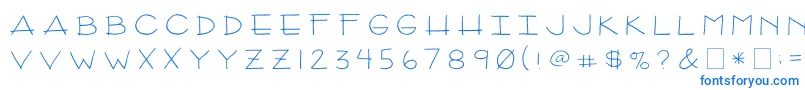 Шрифт 2peasArizona – синие шрифты на белом фоне