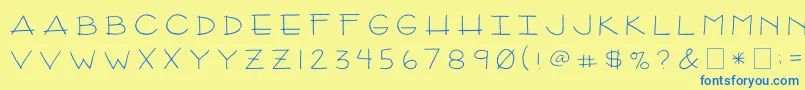 2peasArizona-fontti – siniset fontit keltaisella taustalla