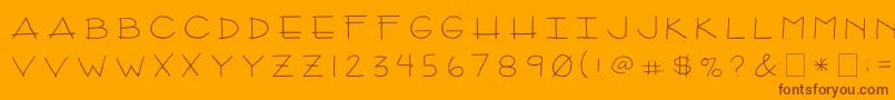 フォント2peasArizona – オレンジの背景に茶色のフォント