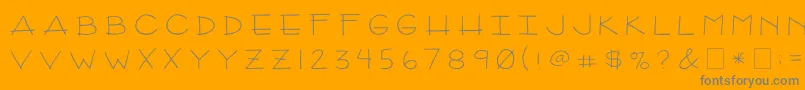 2peasArizona-fontti – harmaat kirjasimet oranssilla taustalla