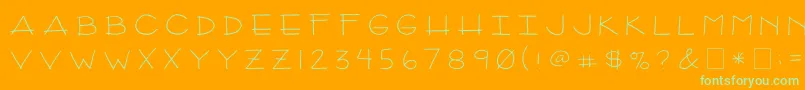 2peasArizona-fontti – vihreät fontit oranssilla taustalla