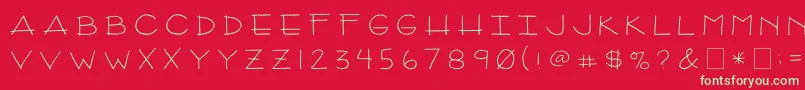 フォント2peasArizona – 赤い背景に緑の文字