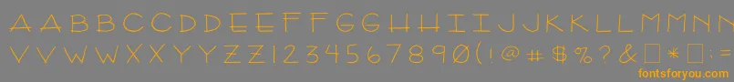 フォント2peasArizona – オレンジの文字は灰色の背景にあります。