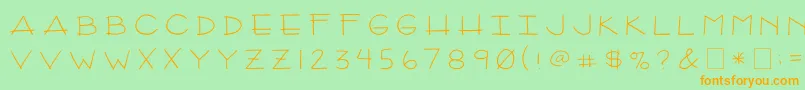 Шрифт 2peasArizona – оранжевые шрифты на зелёном фоне