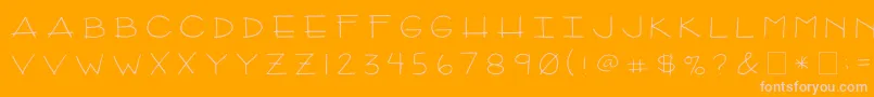 2peasArizona-fontti – vaaleanpunaiset fontit oranssilla taustalla