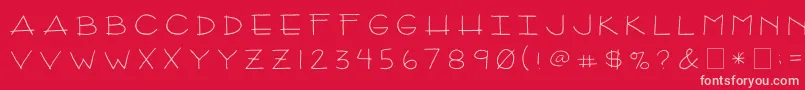 2peasArizona-fontti – vaaleanpunaiset fontit punaisella taustalla