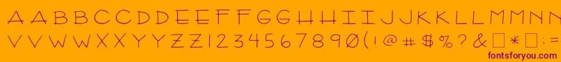 2peasArizona Font – Purple Fonts on Orange Background