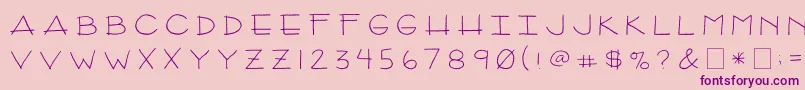 2peasArizona-fontti – violetit fontit vaaleanpunaisella taustalla