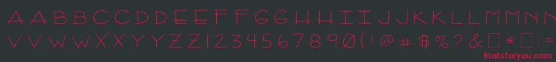 2peasArizona-fontti – punaiset fontit mustalla taustalla