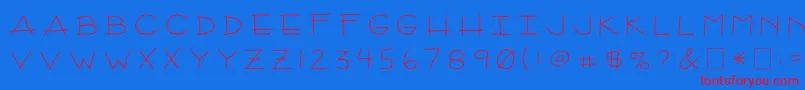 2peasArizona Font – Red Fonts on Blue Background