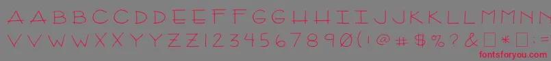 フォント2peasArizona – 赤い文字の灰色の背景