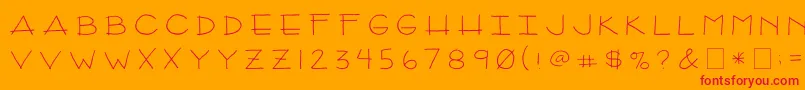 フォント2peasArizona – オレンジの背景に赤い文字