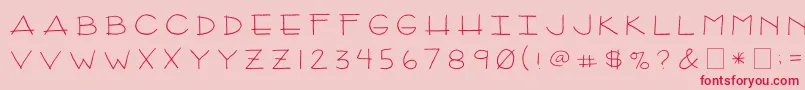 Шрифт 2peasArizona – красные шрифты на розовом фоне