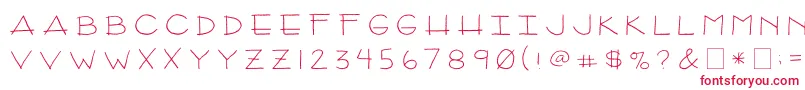 フォント2peasArizona – 白い背景に赤い文字