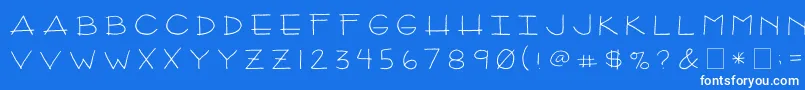フォント2peasArizona – 青い背景に白い文字