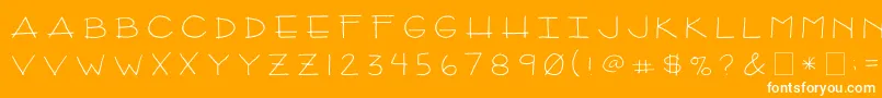 2peasArizona-fontti – valkoiset fontit oranssilla taustalla