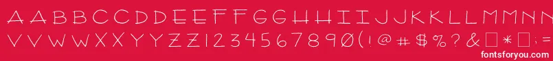 2peasArizona-fontti – valkoiset fontit punaisella taustalla
