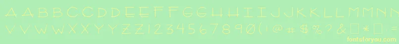 2peasArizona Font – Yellow Fonts on Green Background