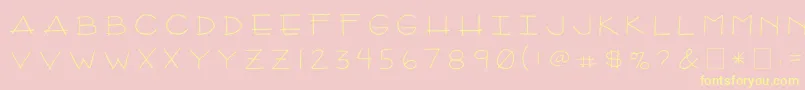 2peasArizona Font – Yellow Fonts on Pink Background