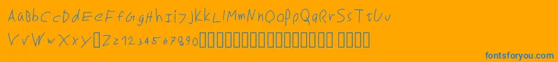 Czcionka MarkusRegular – niebieskie czcionki na pomarańczowym tle