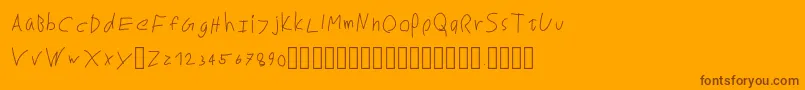 Czcionka MarkusRegular – brązowe czcionki na pomarańczowym tle