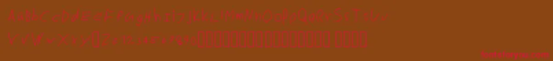 フォントMarkusRegular – 赤い文字が茶色の背景にあります。