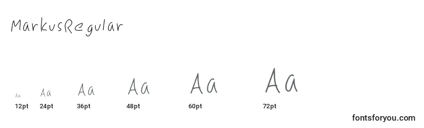 MarkusRegular Font Sizes