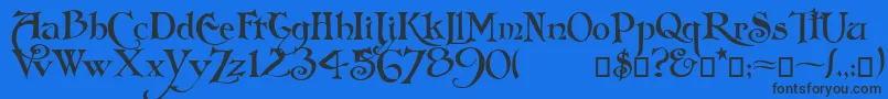 Folkard Font – Black Fonts on Blue Background