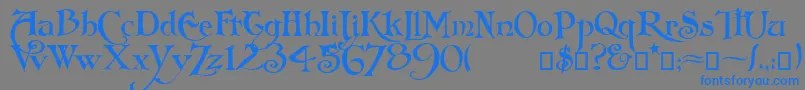 Folkard Font – Blue Fonts on Gray Background