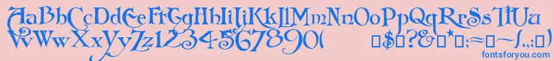 Folkard Font – Blue Fonts on Pink Background