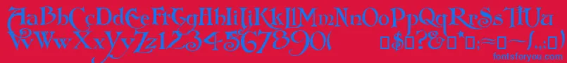 Folkard Font – Blue Fonts on Red Background