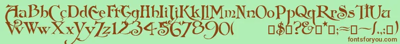 Folkard Font – Brown Fonts on Green Background