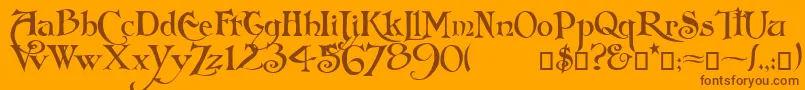 Folkard Font – Brown Fonts on Orange Background