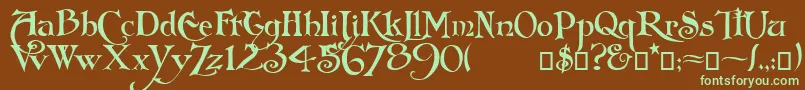 Folkard Font – Green Fonts on Brown Background