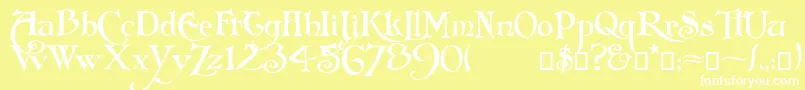 Folkard Font – White Fonts on Yellow Background