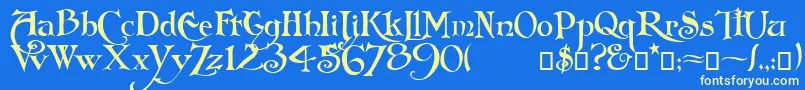 Folkard Font – Yellow Fonts on Blue Background