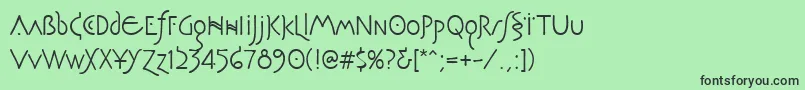 フォントPegasus – 緑の背景に黒い文字