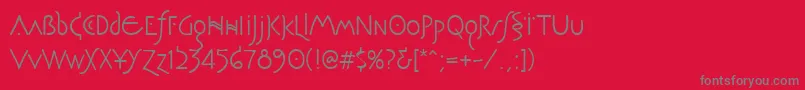 フォントPegasus – 赤い背景に灰色の文字