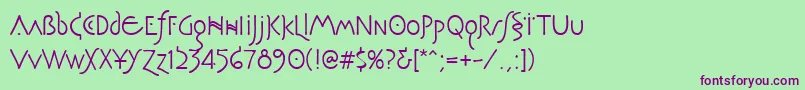 Police Pegasus – polices violettes sur fond vert