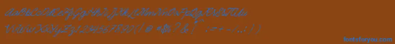 Czcionka Quickline – niebieskie czcionki na brązowym tle